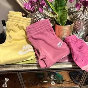 Nike Kids' Pink and Yellow bottoms bundle